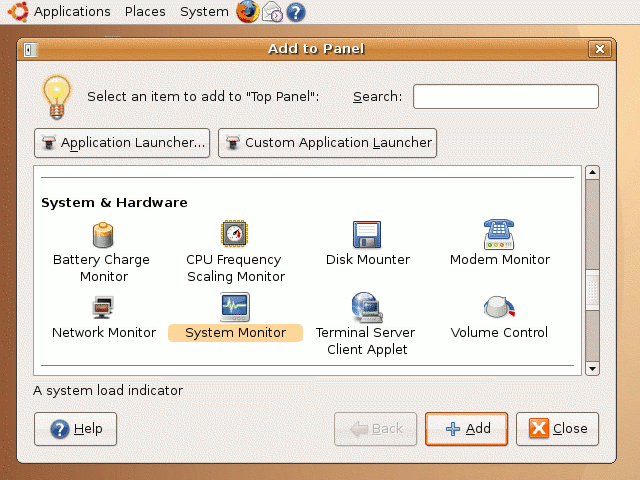 select system monitor
