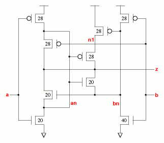 xnr2v0x1 schematic