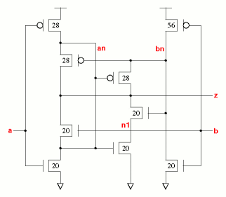 xor2v0x1 schematic