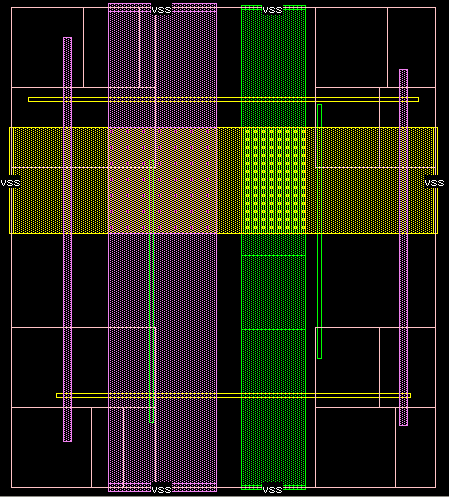 metal-4, 5 and 6 vss power straps with via4 and via5 connections metal-4, 5 and 6 vss power straps with via4 and via5 connections